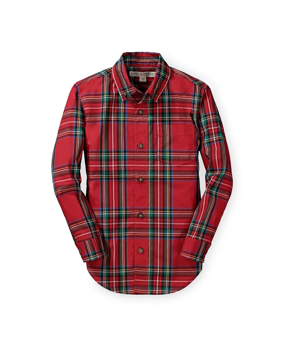 Hope & Henry Hope and Henry Boys' 4-20 Stretch Cotton Poplin Long-Sleeve Button-Down Shirt