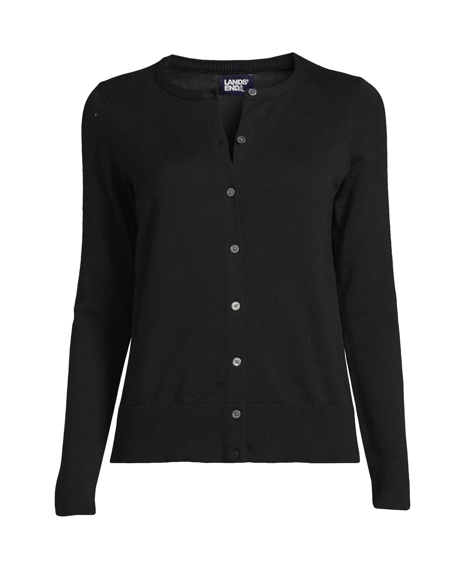 Lands' End Plus Size Fine Gauge Cotton Cardigan Sweater