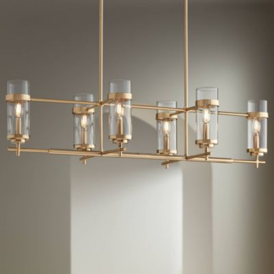 Possini Euro Design Подвесная люстра Mikel с прозрачным стеклом, 42" Wide, 6-Light