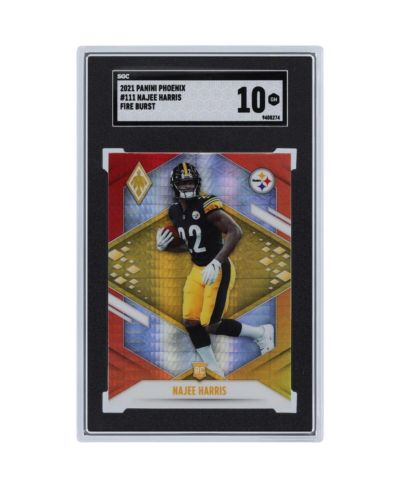 Торговая карточка Panini America Najee Harris Pittsburgh Steelers 2021 Phoenix Fire Burst #111 SGC 10, для детей от 14 лет