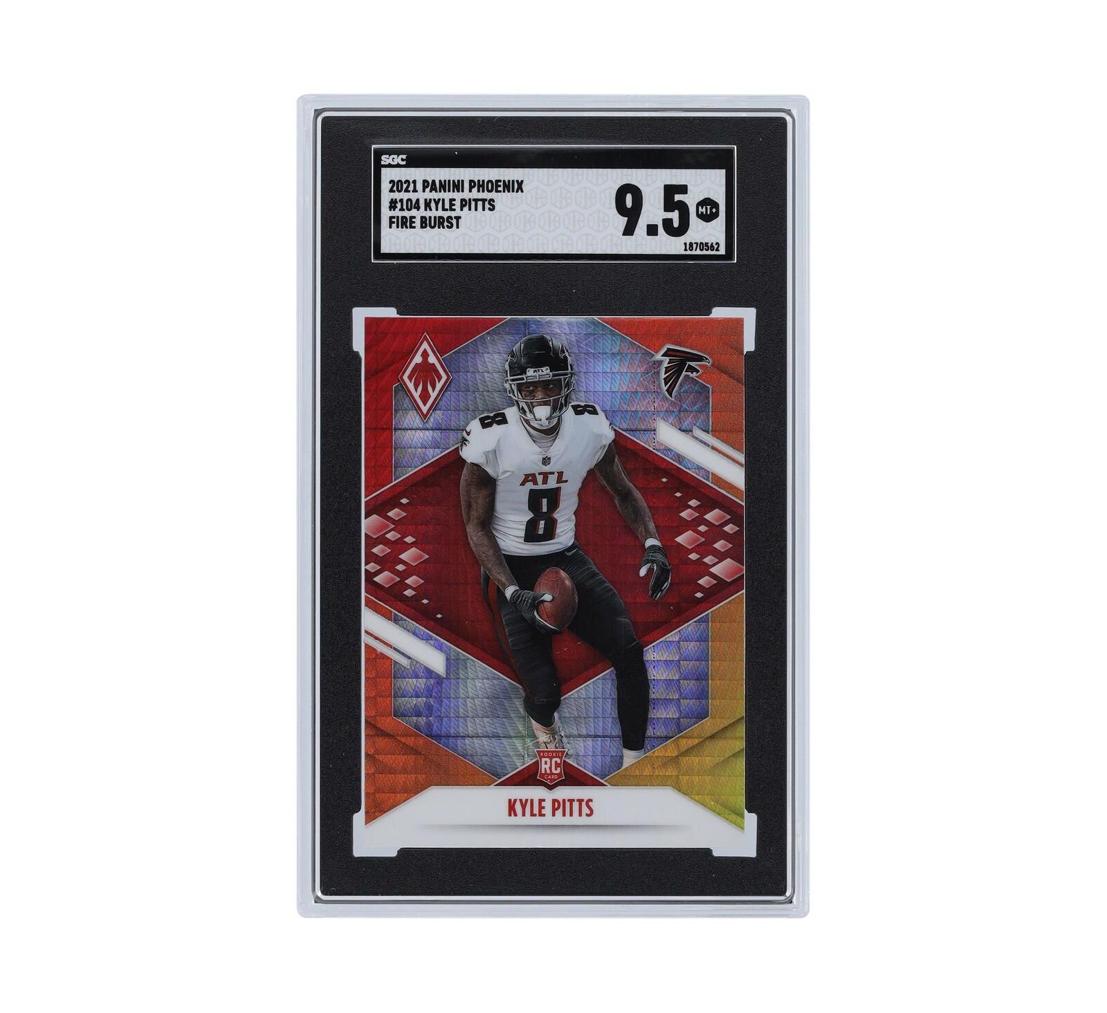 Карточка Panini America Kyle Pitts Atlanta Falcons 2021 Phoenix Fire Burst #104 SGC Authenticated 9.5 Rookie Card