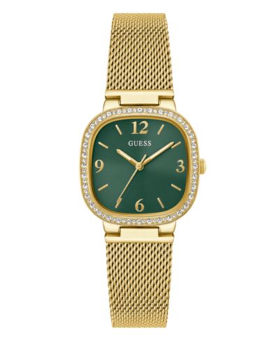 GUESS Women's Analog Gold-Tone Stainless Steel and Mesh Watch 32mm
