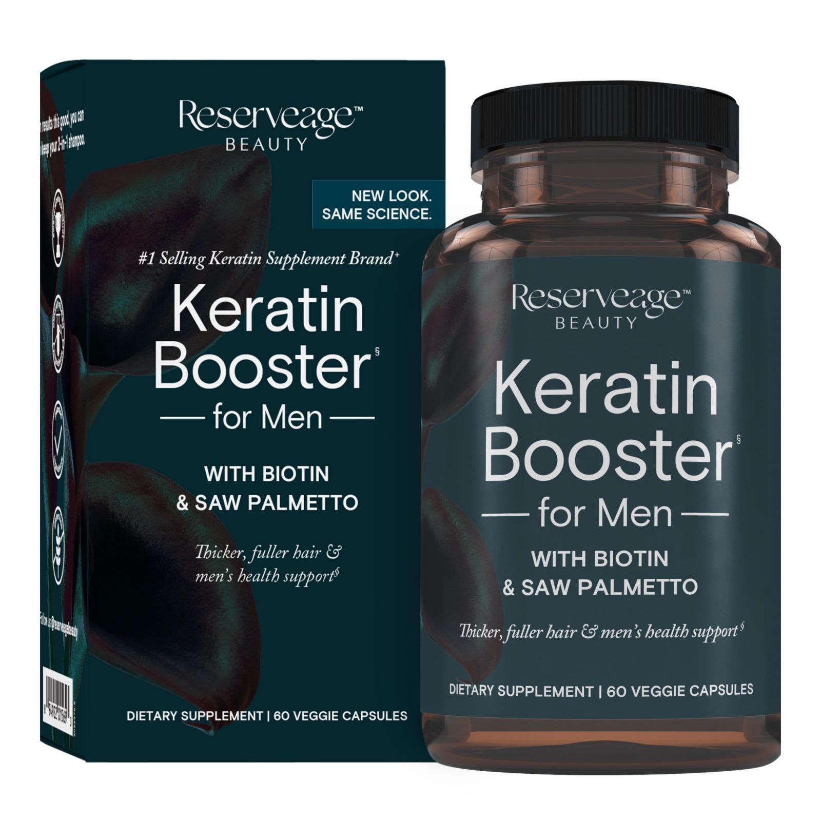 Reserveage Keratin Hair Booster для мужчин, с Saw Palmetto, 60 Capsules