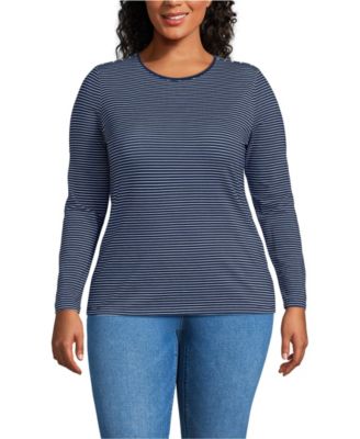 Женская футболка Lands' End Plus Size Lightweight Jersey Crew Neck