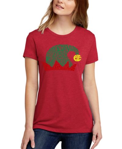 Женская футболка LA Pop Art Christmas Elf Hat Premium Blend Word Art Short Sleeve