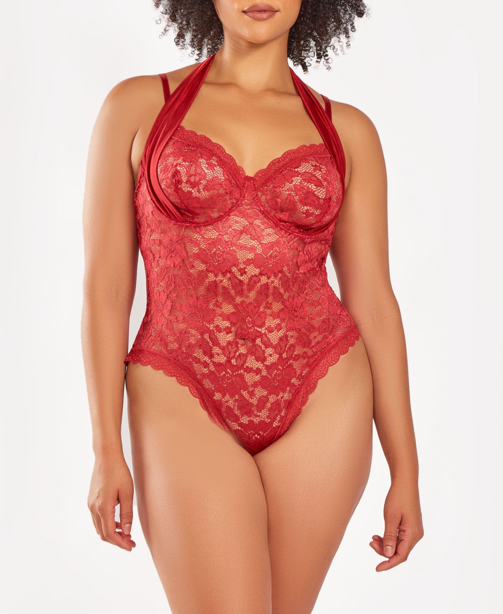 iCollection Боди из кружева с косточками Plus Size