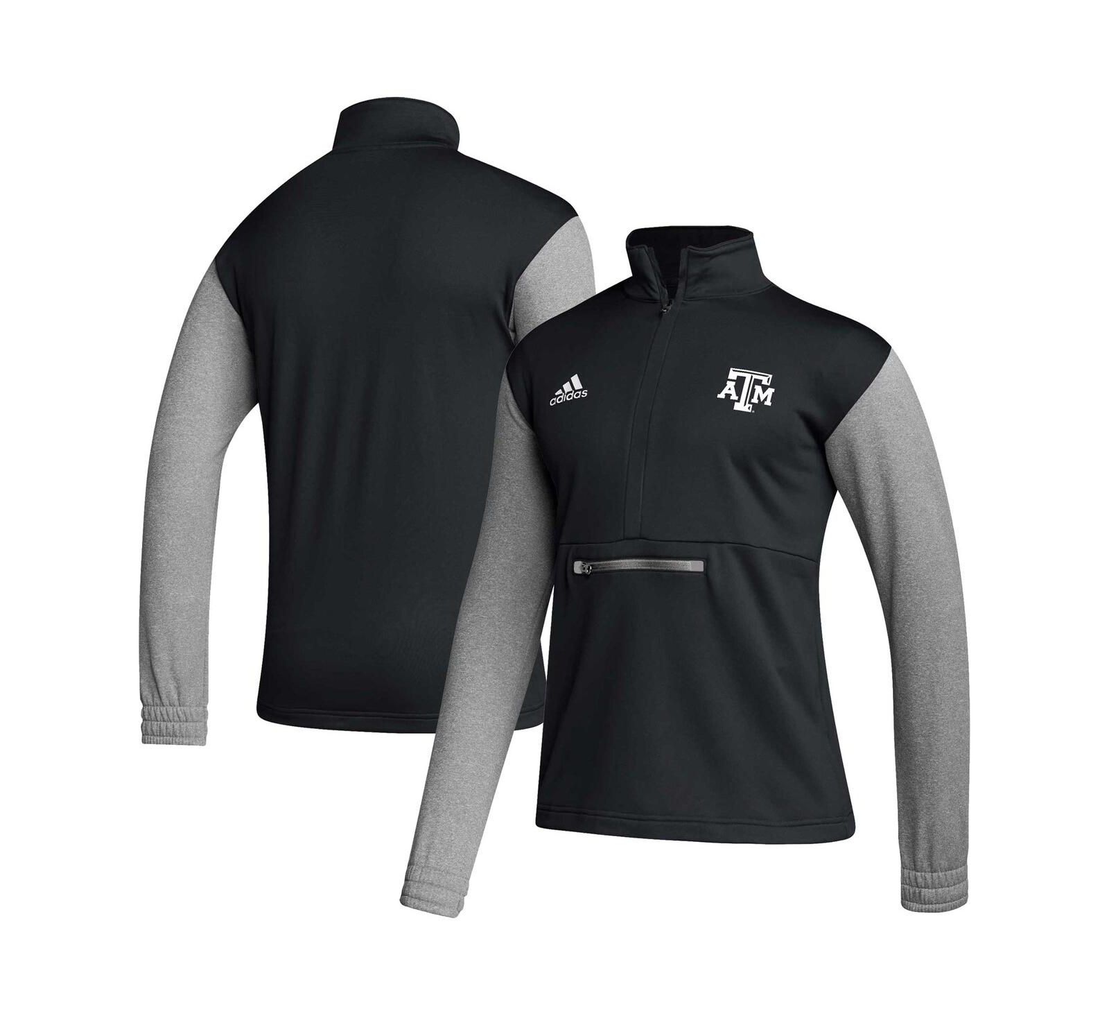 Men's adidas Black Texas A&M Aggies Sideline AEROREADY Half-Zip Top
