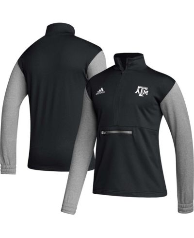 Men's adidas Black Texas A&M Aggies Sideline AEROREADY Half-Zip Top