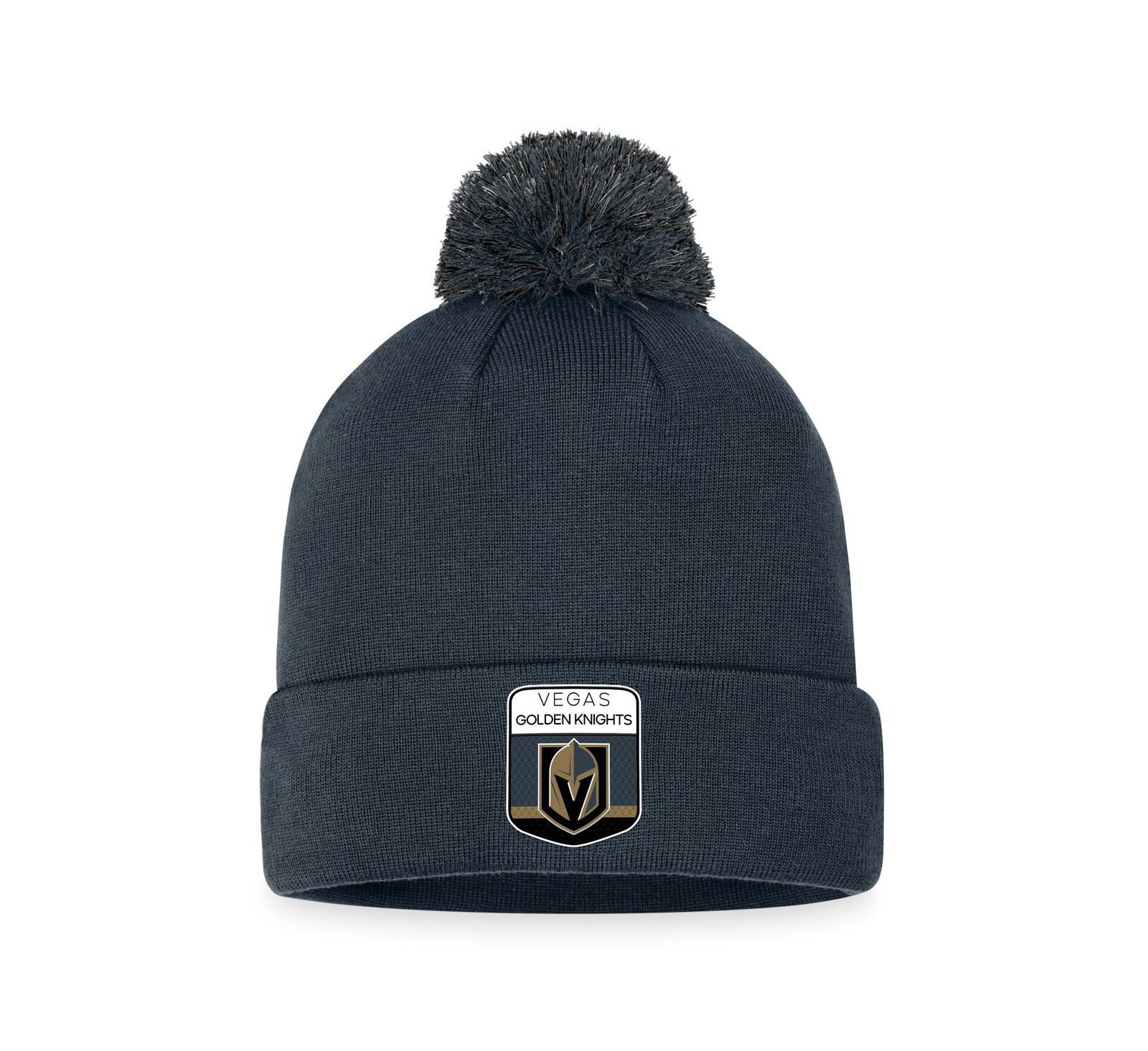 Мужская вязаная шапка Fanatics Charcoal Vegas Golden Knights 2023 NHL Draft с помпоном