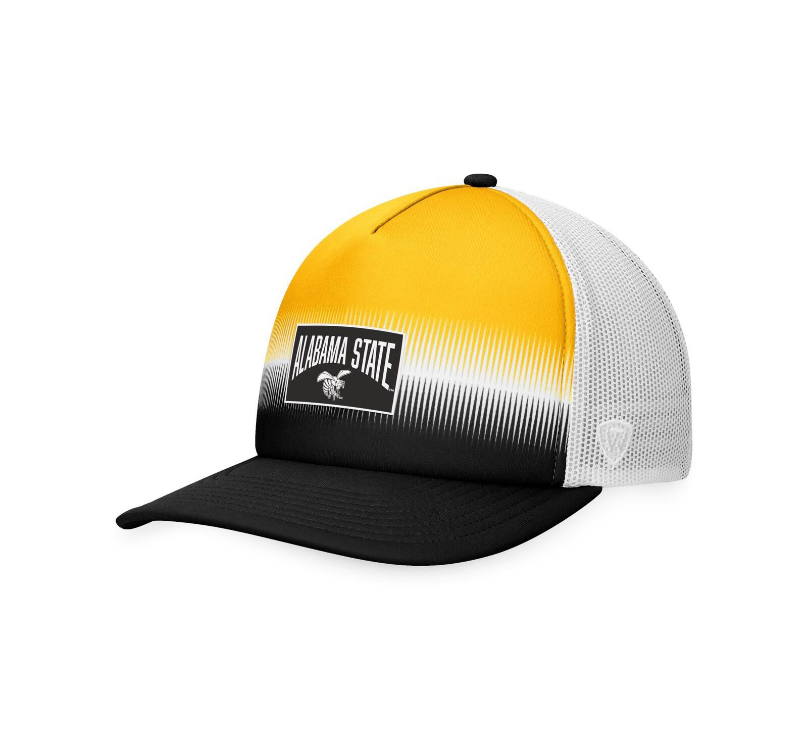 Мужская кепка-тракер Top of the World Black, Gold Alabama State Hornets Daybreak Foam Adjustable