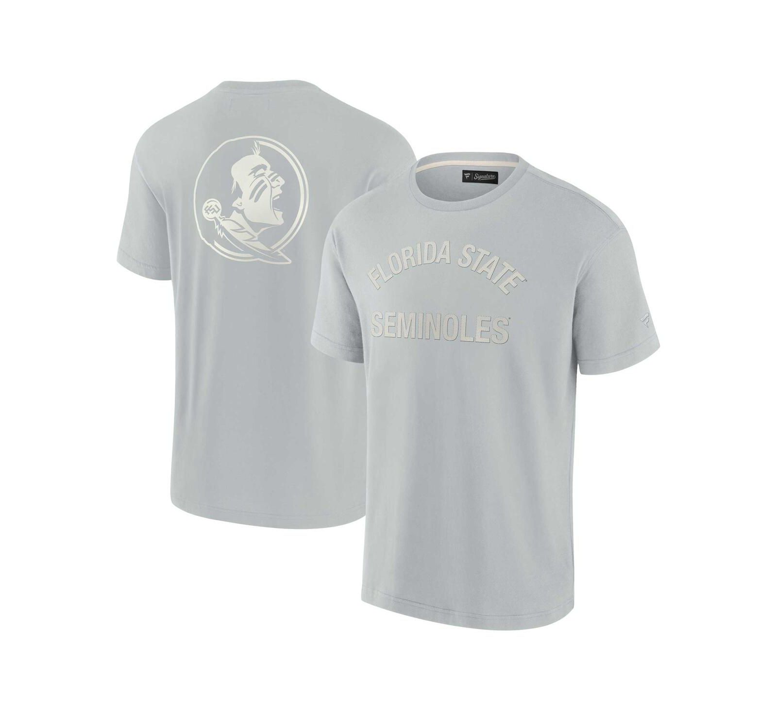 Fanatics Signature Мужская и женская супермягкая футболка с коротким рукавом Florida State Seminoles Gray