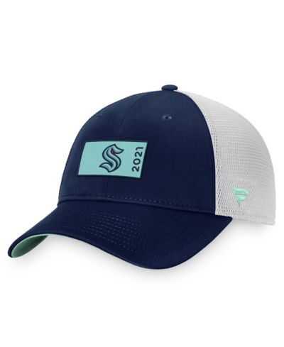Fanatics мужская кепка trucker snapback Seattle Kraken темно-синяя и белая