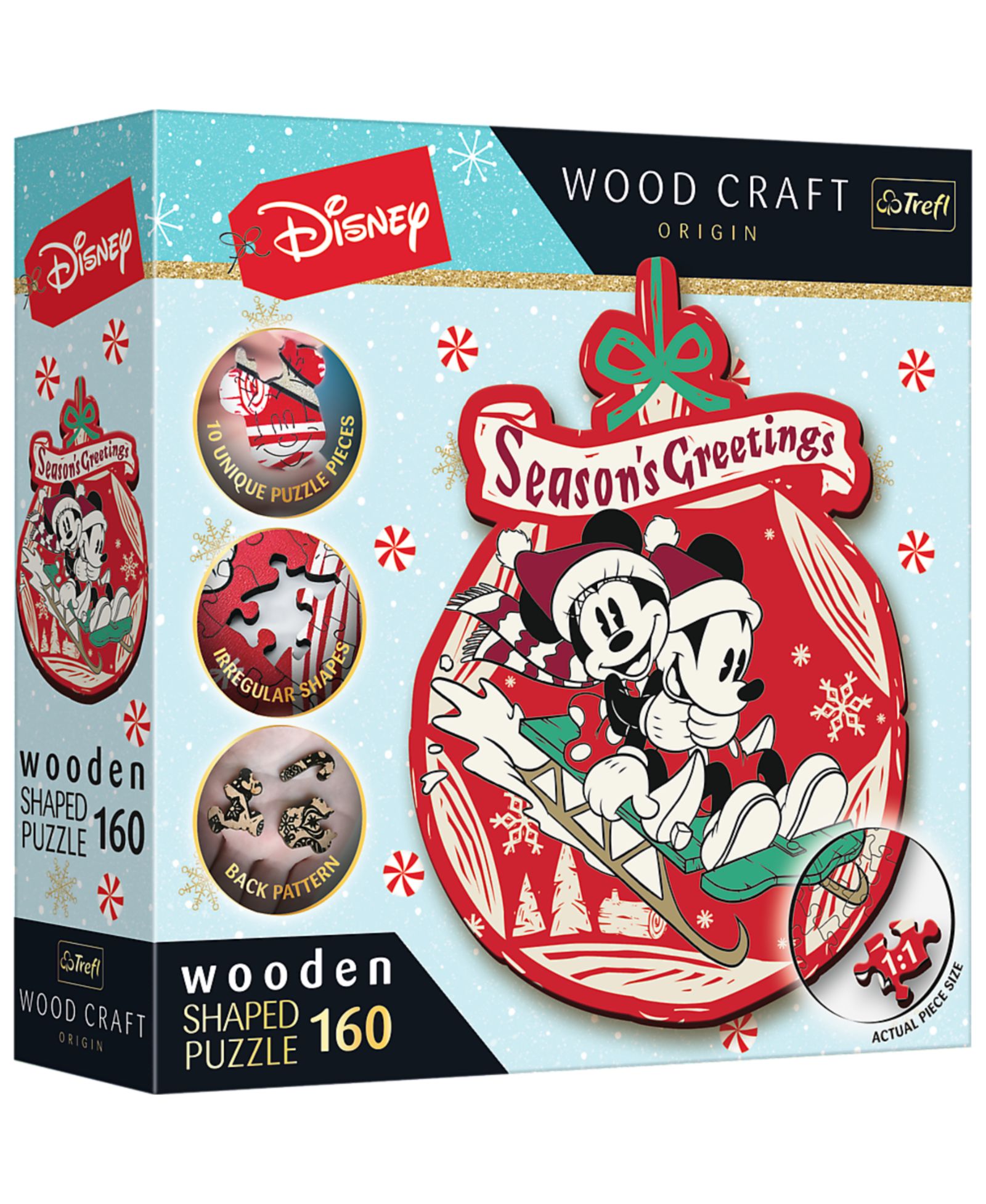 Деревянный пазл Trefl Disney's Christmas Mickey Mouse, 160 деталей, возраст 12+