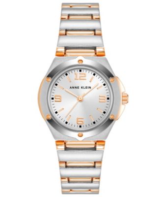 Anne Klein Women's Quartz Silver-Tone and Rose Gold-Tone Alloy Watch, 29mm