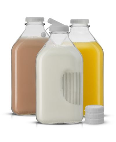 JoyJolt Glass Milk Bottles с крышками 64 oz