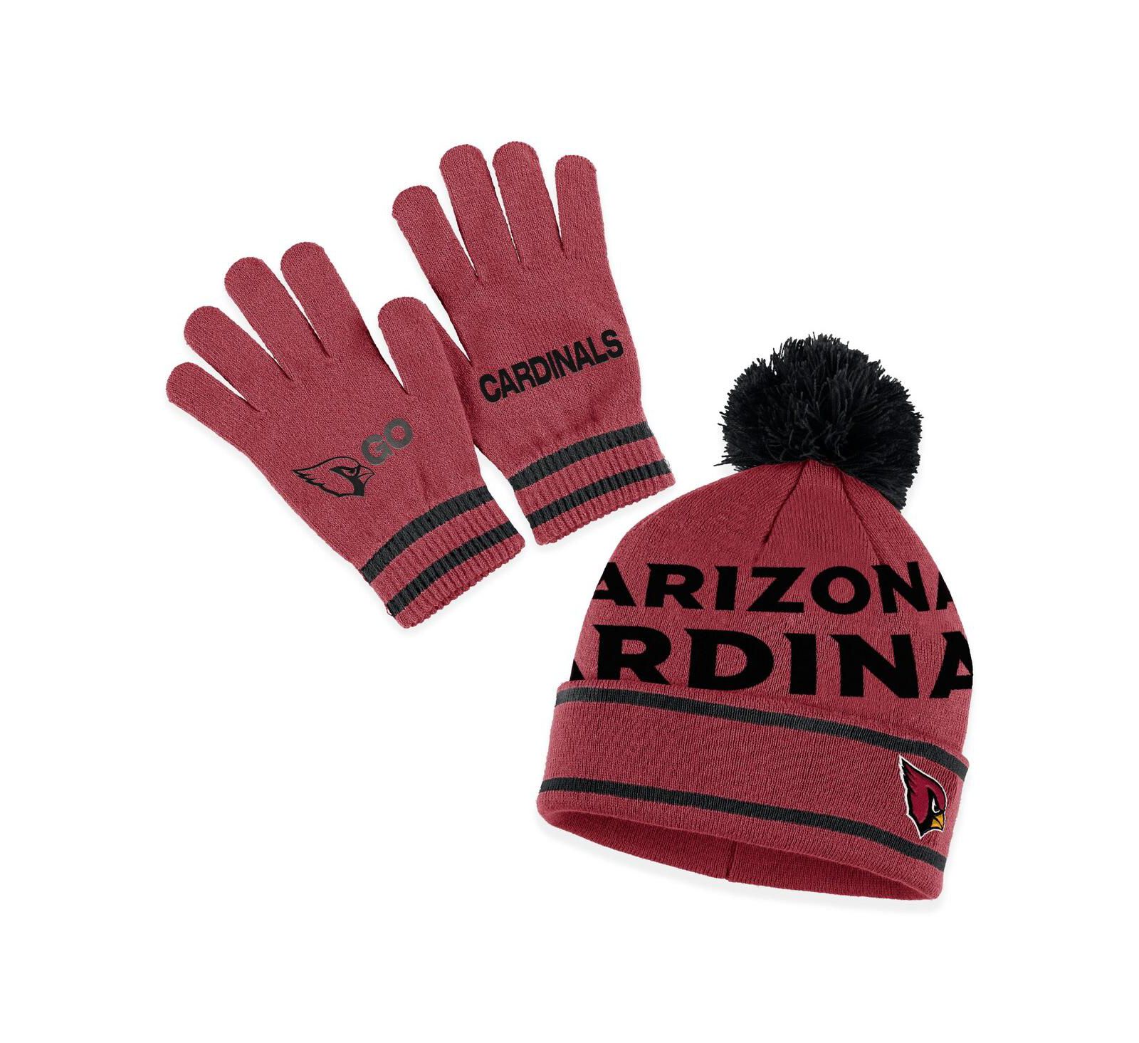 Женский комплект WEAR by Erin Andrews: вязаная шапка с помпоном и перчатки, Cardinal Arizona Cardinals