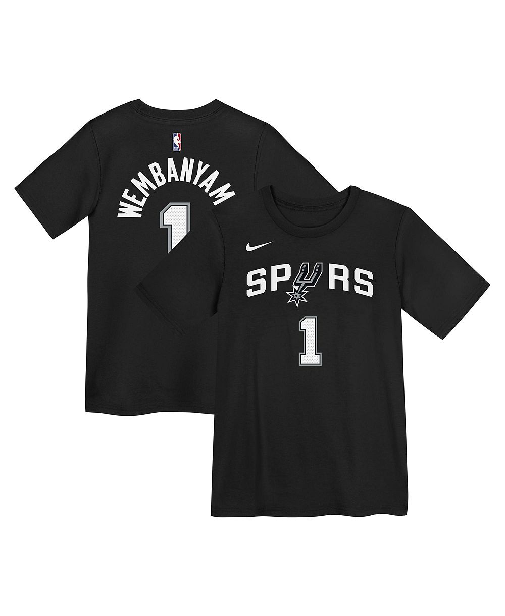 Nike Preschool Victor Wembanyama Black San Antonio Spurs Icon Name & Number T-Shirt