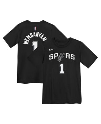 Nike Preschool Victor Wembanyama Black San Antonio Spurs Icon Name & Number T-Shirt