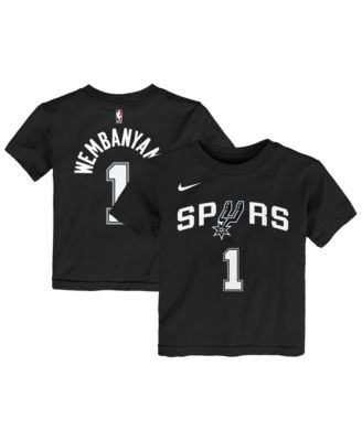 Nike Детский Victor Wembanyama Black San Antonio Spurs Icon Name & Number T-Shirt
