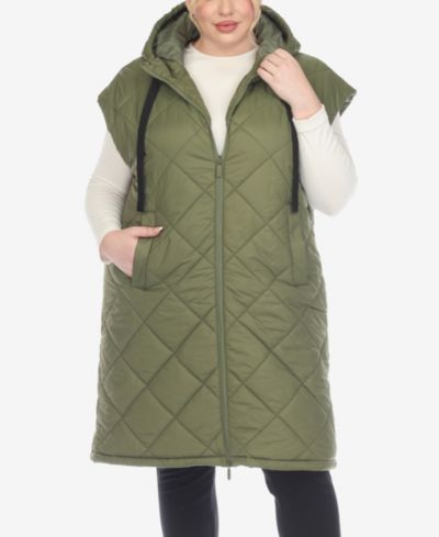 White Mark Plus Size утепленный жилет с капюшоном Diamond Quilted