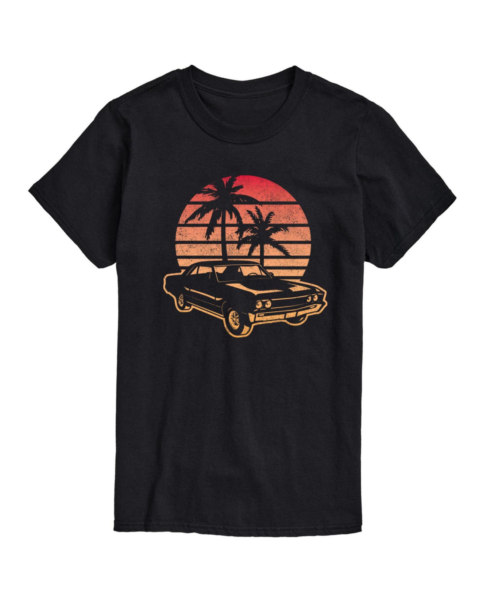 AIRWAVES Men's Sunset Car Short Sleeve T-shirt