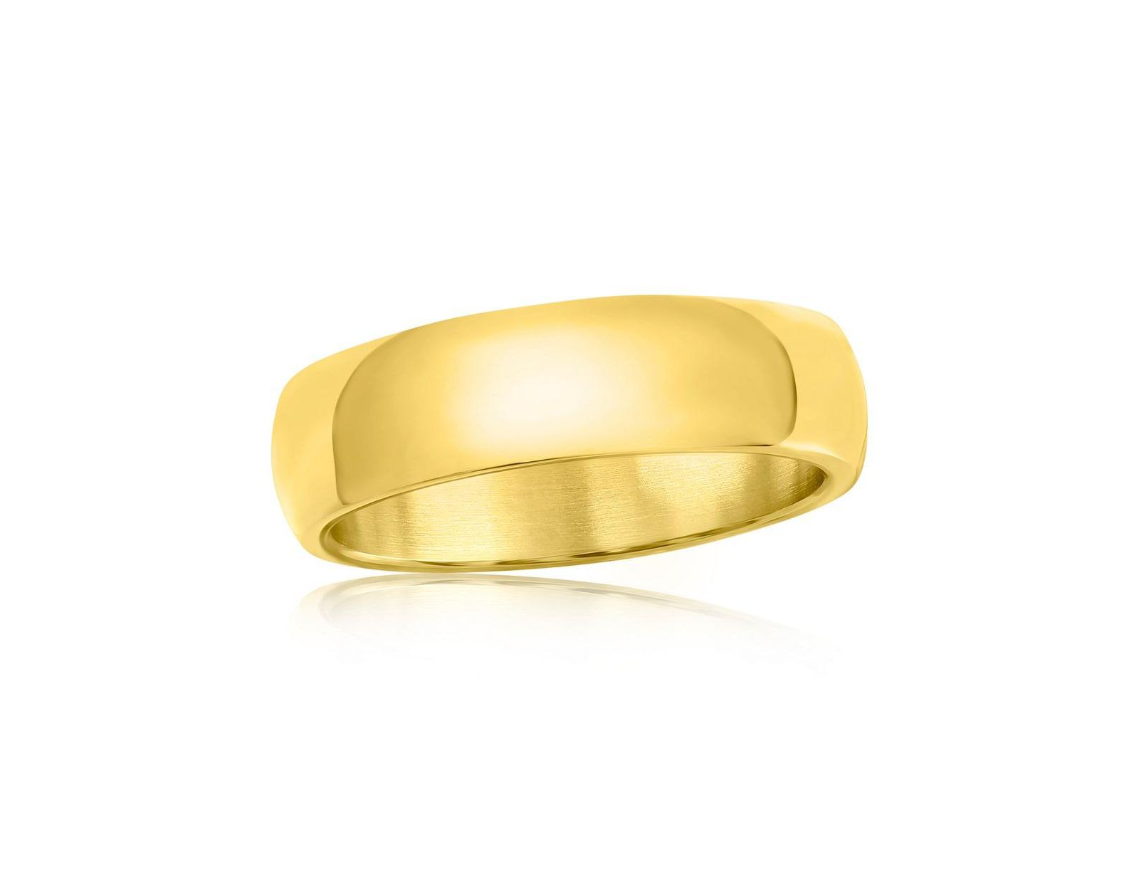 Stainless Steel Polished Ring - Gold Plated