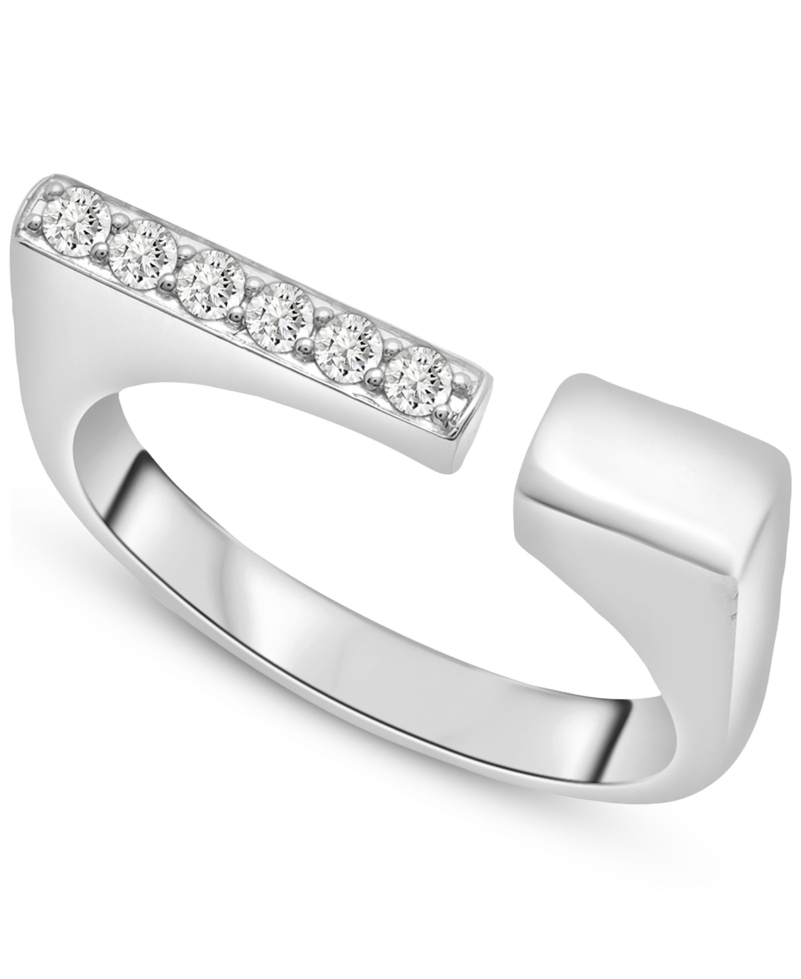 Кольцо Wrapped™ Diamond Open Square из белого золота 10k