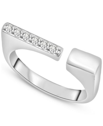 Кольцо Wrapped™ Diamond Open Square из белого золота 10k