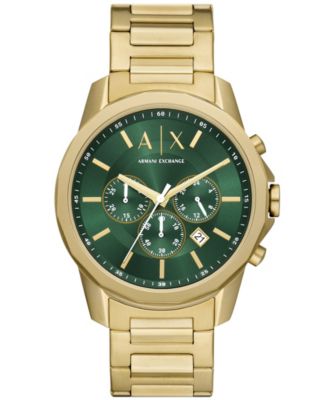 Мужские хронограф-часы A|X Armani Exchange Banks из золотистой нержавеющей стали, 44mm