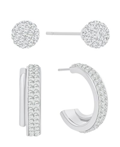 And Now This Crystal Ball Stud and Hoop Duo Earring Set