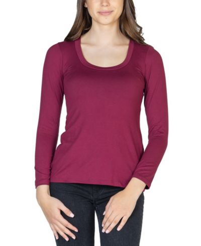 Женская футболка 24seven Comfort Apparel с длинным рукавом и вырезом лодочкой