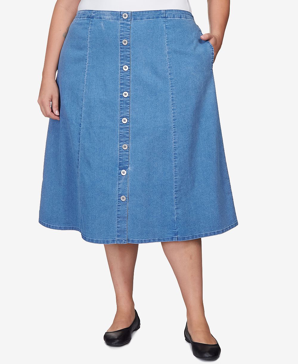 Alfred Dunner джинсовая юбка с панелями, Plus Size