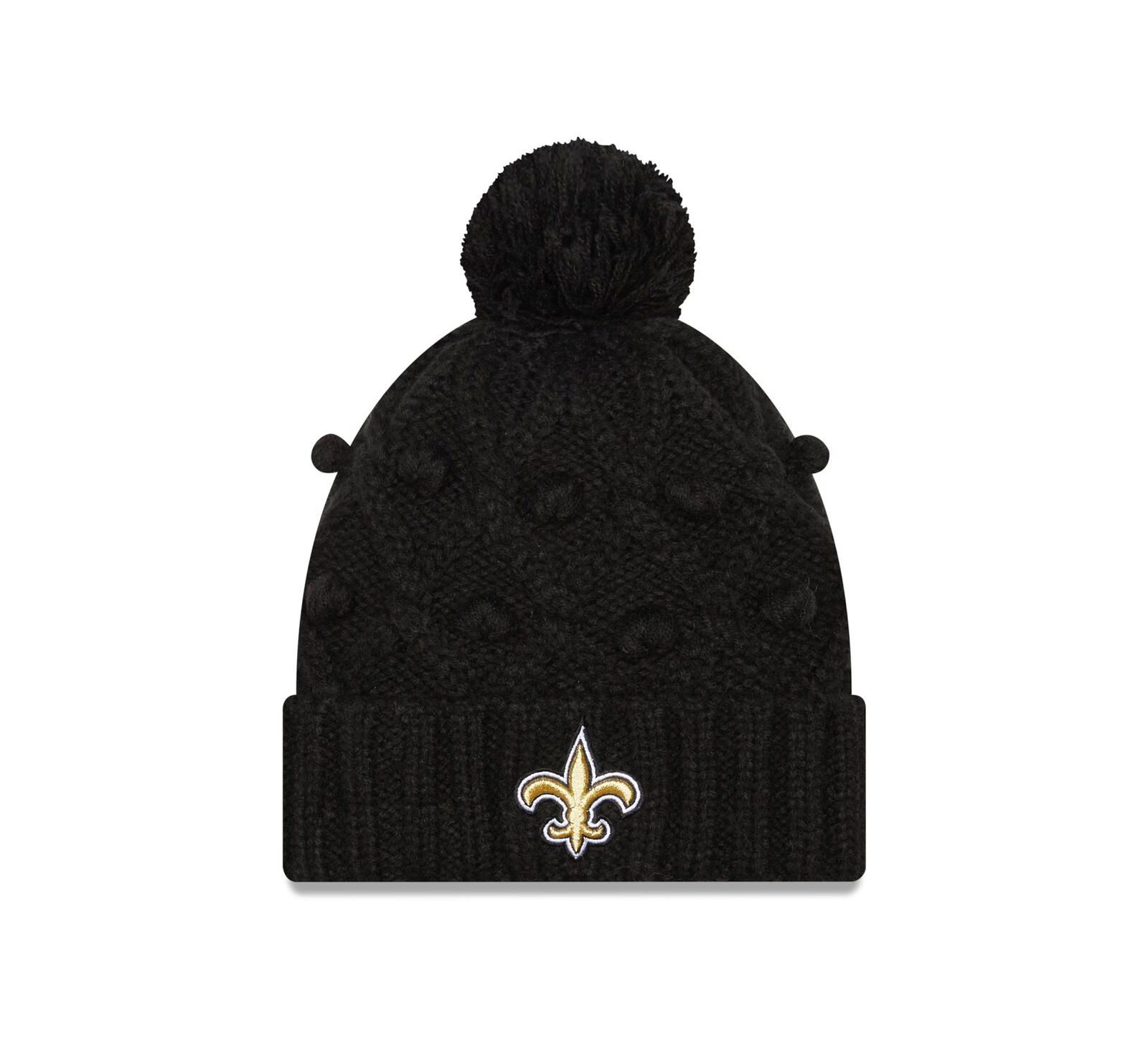 New Era Женская вязаная шапка с помпоном New Orleans Saints, цвет Black