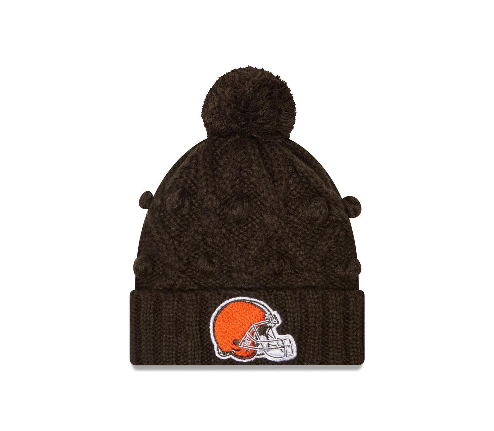 Women's New Era Brown Cleveland Browns Toasty Cuffed Knit Hat with Pom