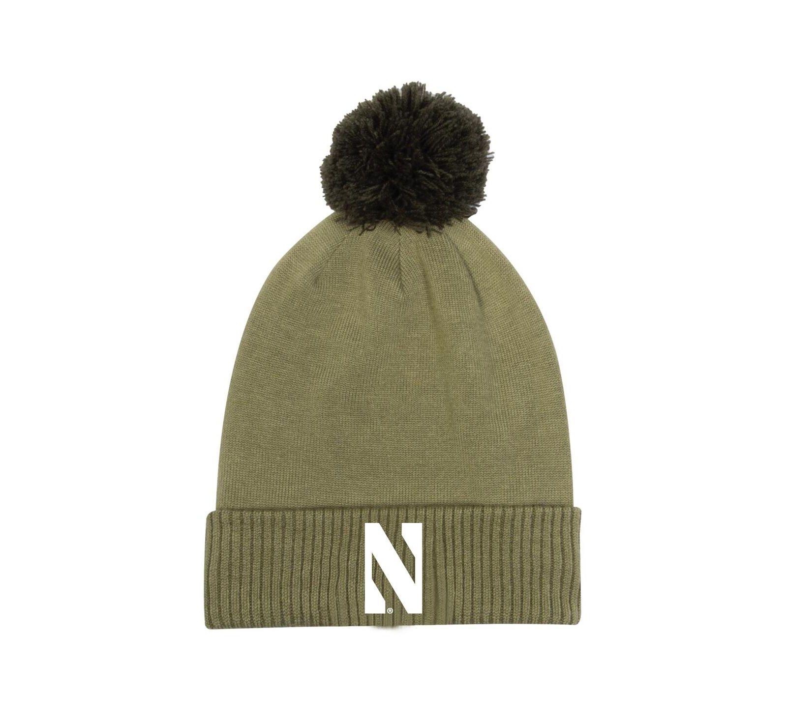 Men's Under Armour Green Northwestern Wildcats Freedom Collection Cuffed Knit Hat with Pom