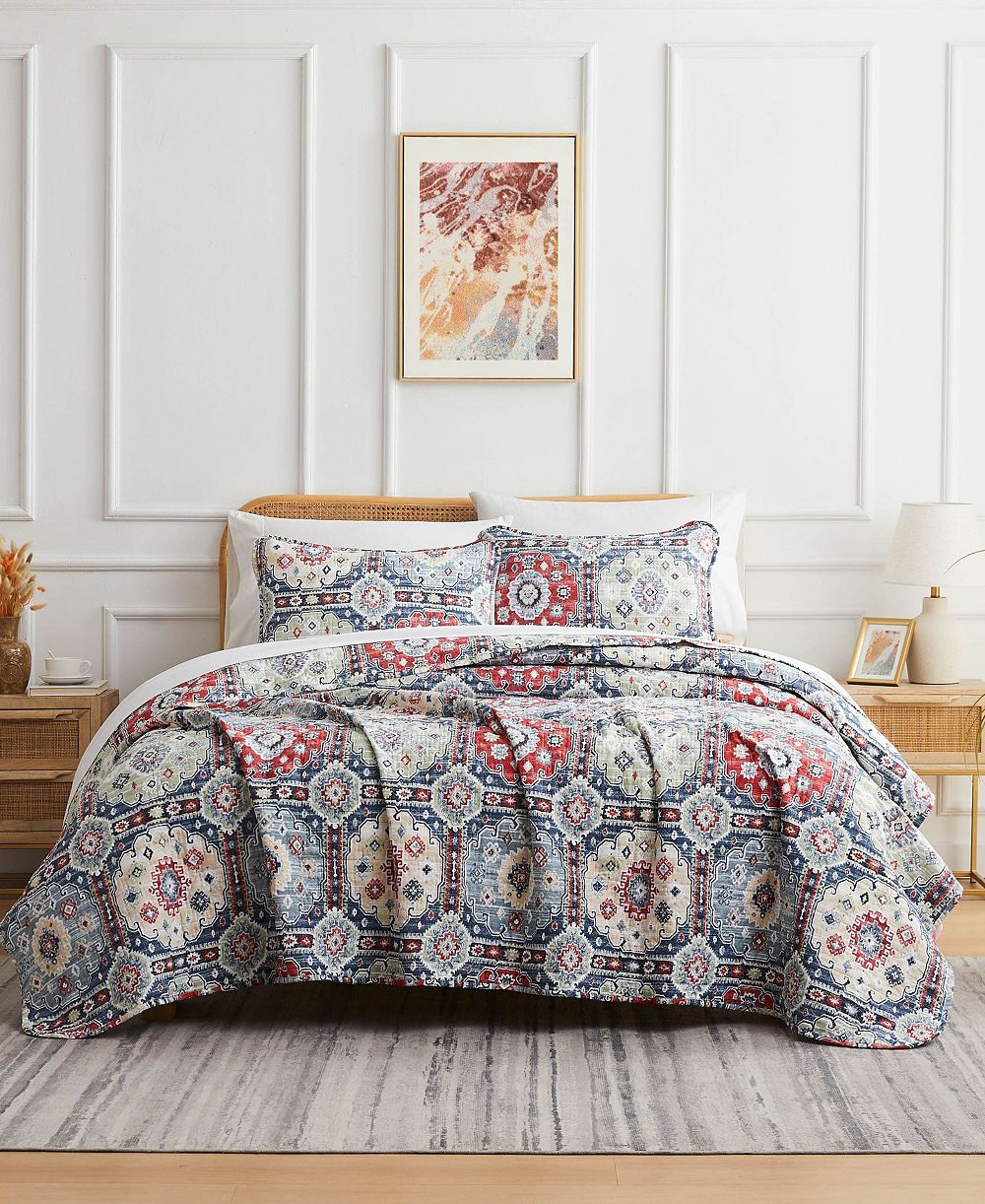 Southshore Fine Linens комплект из 3 предметов Kilim Oversized Quilt, Full/Queen