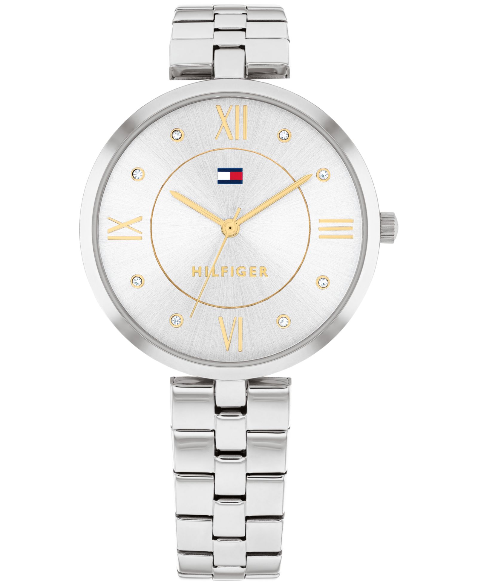Женские часы Tommy Hilfiger Quartz Silver-Tone Stainless Steel 34mm
