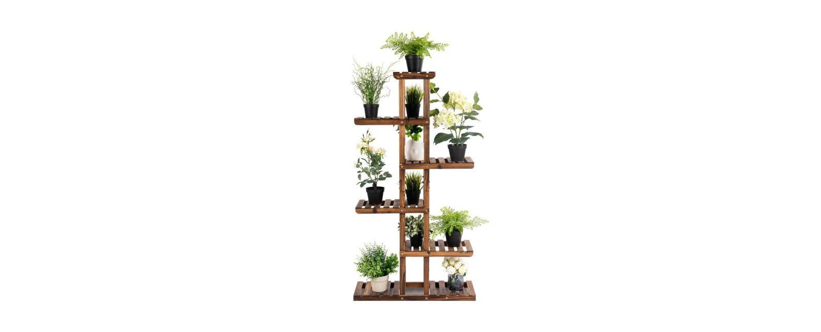 Деревянная стойка для растений Slickblue 6 Tier Multi Level Garden Shelf