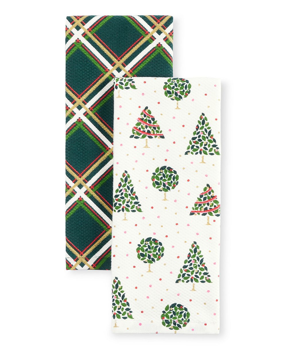 Набор кухонных полотенец kate spade new york Holiday Confetti Acrobat Plaid, 2 шт., 17" x 28"