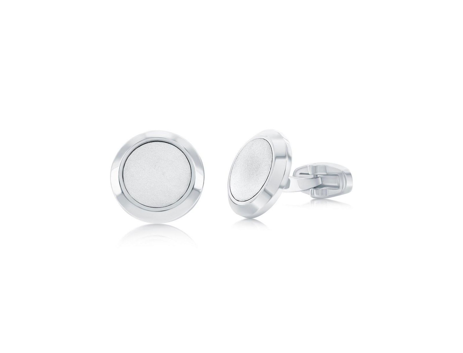 Metallo Stainless Steel, Brushed & Polished Cuff Links