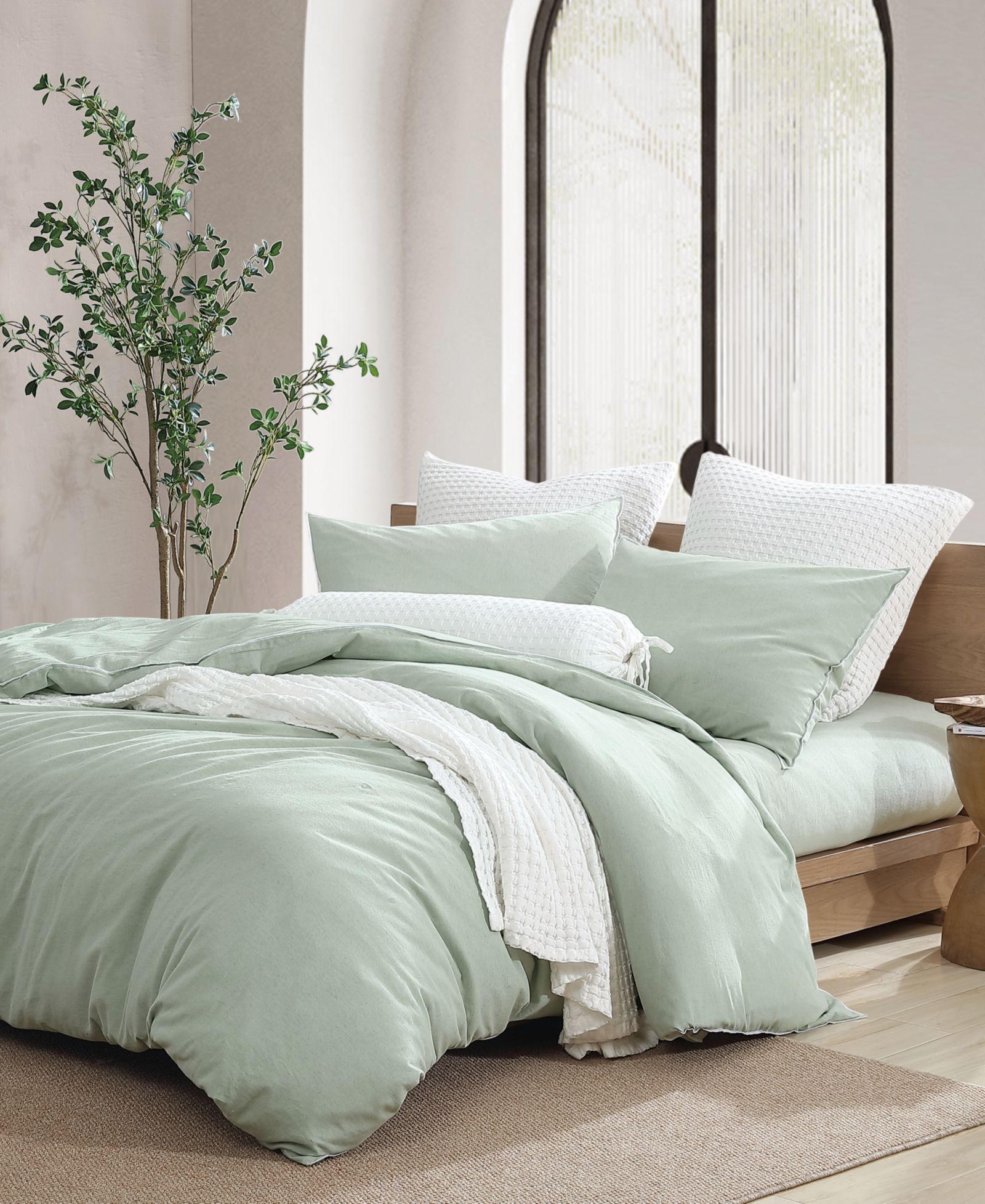 DKNY Washed Linen 3-Piece Duvet Cover Set, King