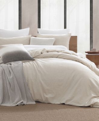 DKNY Washed Linen 3-Piece Duvet Cover Set, Full/Queen