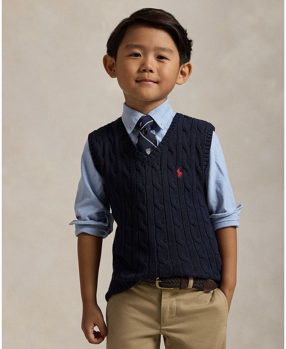 Polo Ralph Lauren Toddler and Little Boys Cable-Knit Sweater Vest