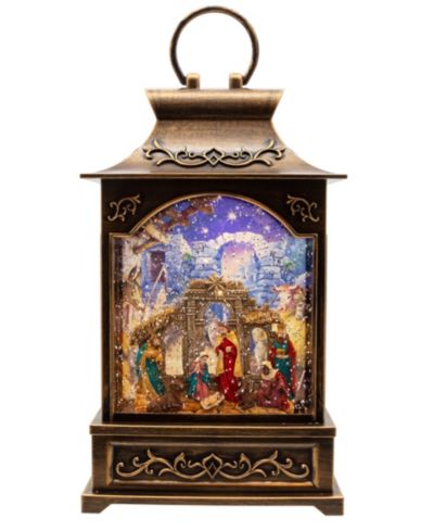 Kurt Adler Фонарь Nativity с LED-подсветкой на батарейках 11"