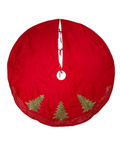 Kurt Adler 60" Tree Skirt with Embroidered Tree Design