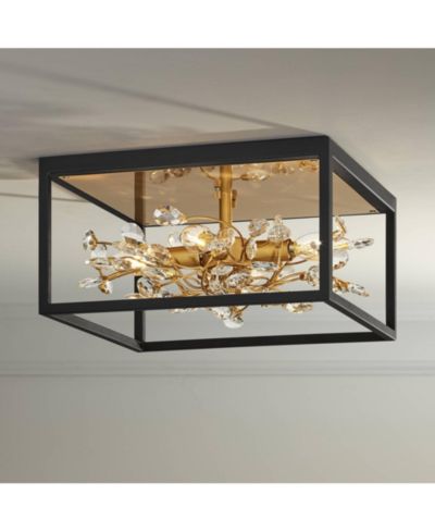 Современный потолочный светильник Possini Euro Design Carrine с кристаллами, 14 1/4" Wide, 4-Light