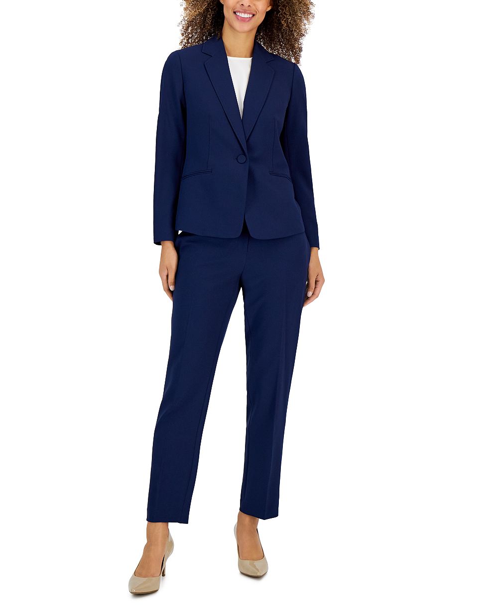 Le Suit Women's Crepe One-Button 2 Piece Pantsuit
