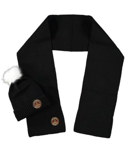 Women's ZooZatz Atlanta United FC Fuzzy Cuffed Pom Knit Hat and Scarf Set