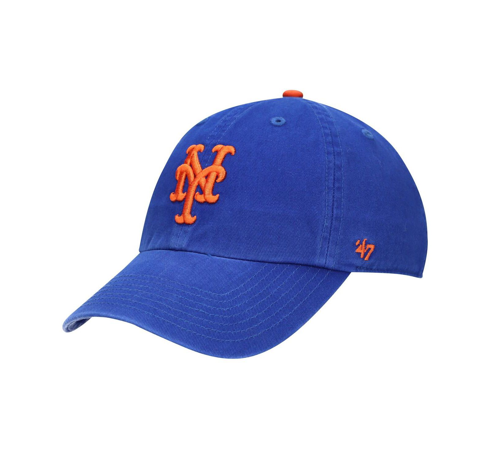 Кепка '47 Brand Royal New York Mets Team Logo Clean Up регулируемая для детей и взрослых