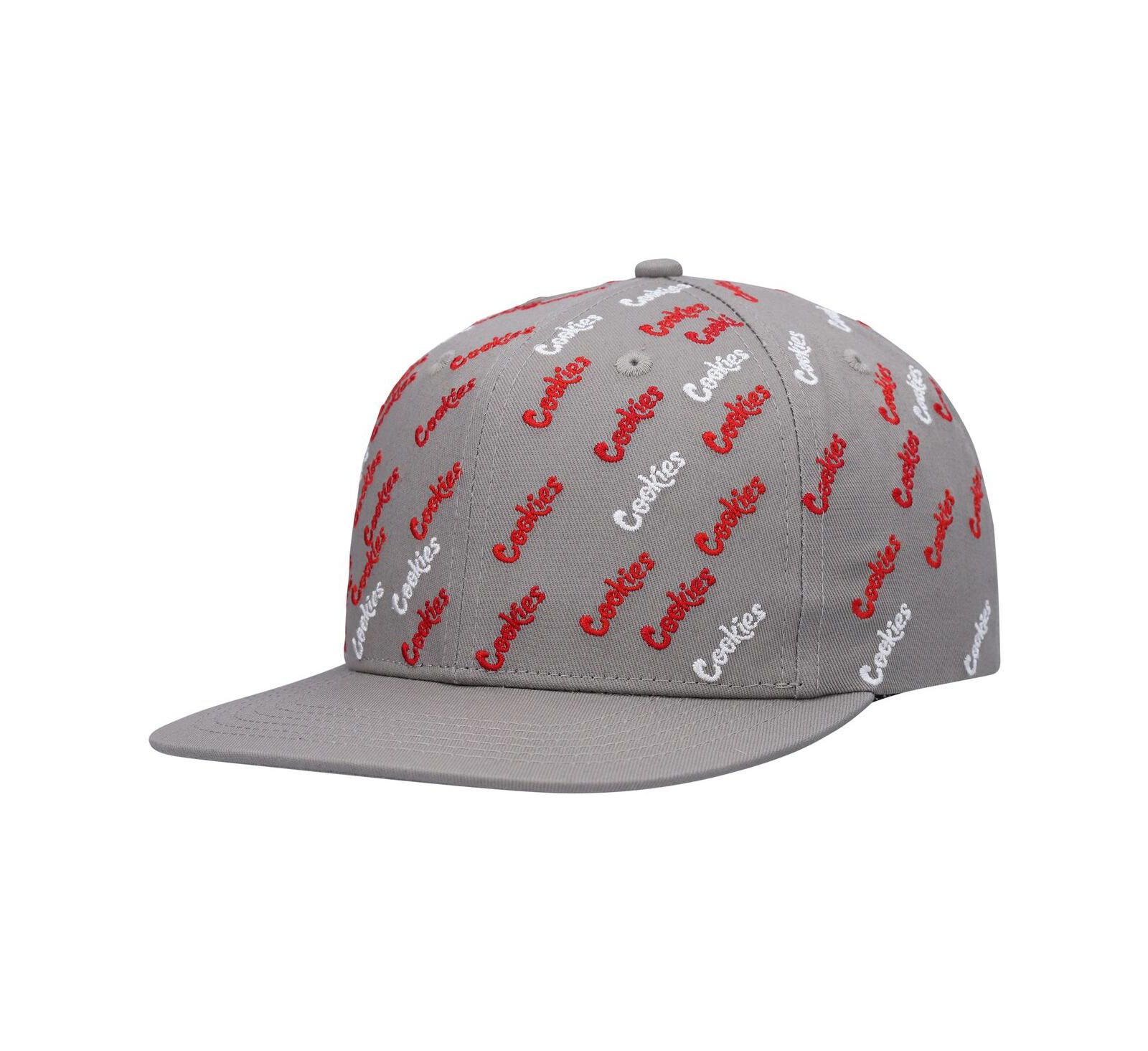 Men's Cookies Gray Triple Beam Allover Print Snapback Hat
